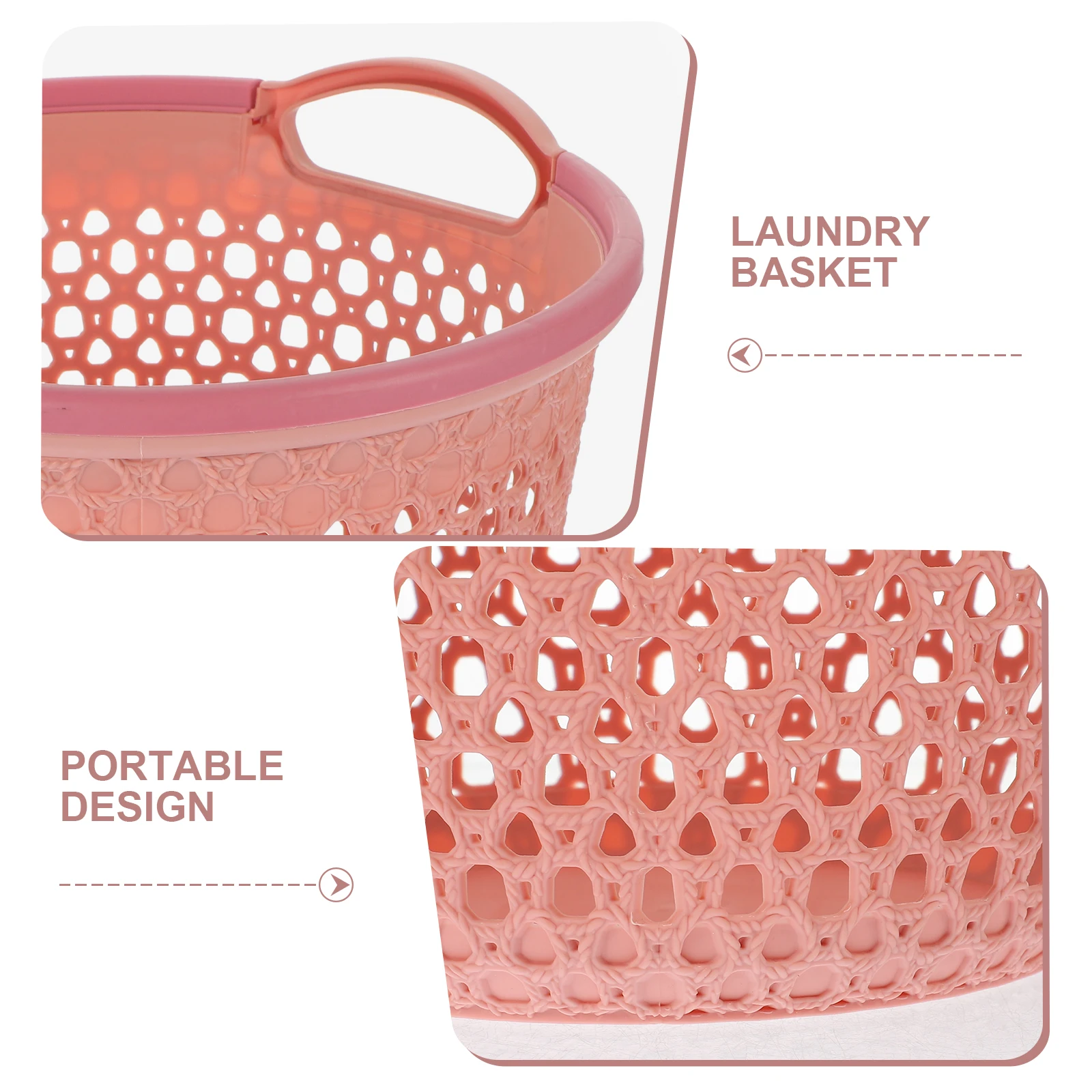 

Laundry Hamper Clothes Basket Reusable PP Material Lightweight Portable Large Capacity Hollow Laundry Storage Basket for Home