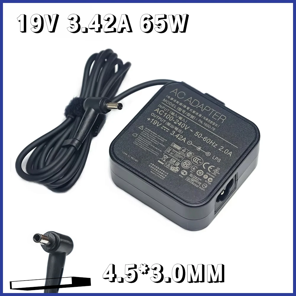 19V 3.42A 65W 4.5*3.0MM Charger Laptop adapter For ASUS X755J UX481 UX481FL UX480 UX480FD P553UJ PU301LA Zenbook UX21 UX31A U38N