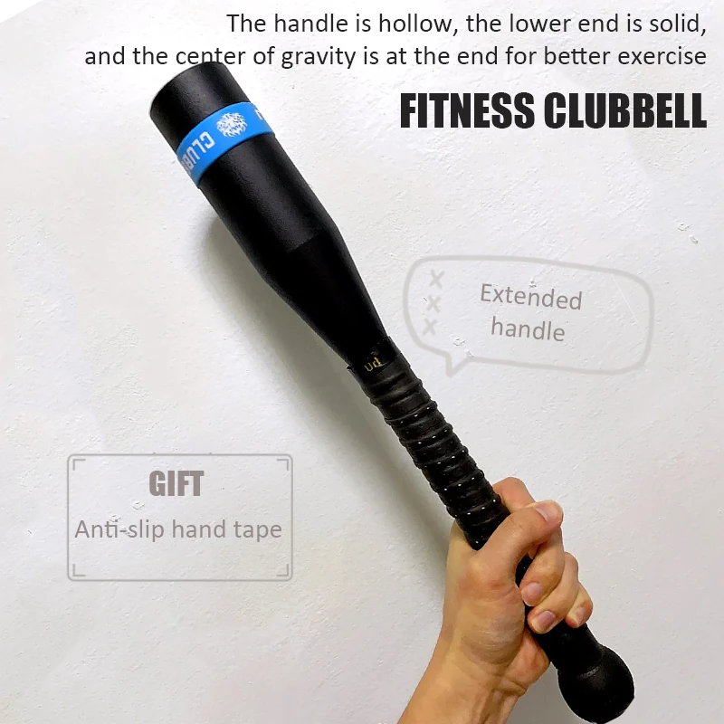 Extended Handle Fitness Clubbell Steel Indian Club Arm Exerciser Iran Bar Wrist Hand Grip Training Dumbbell Stick Home Gym