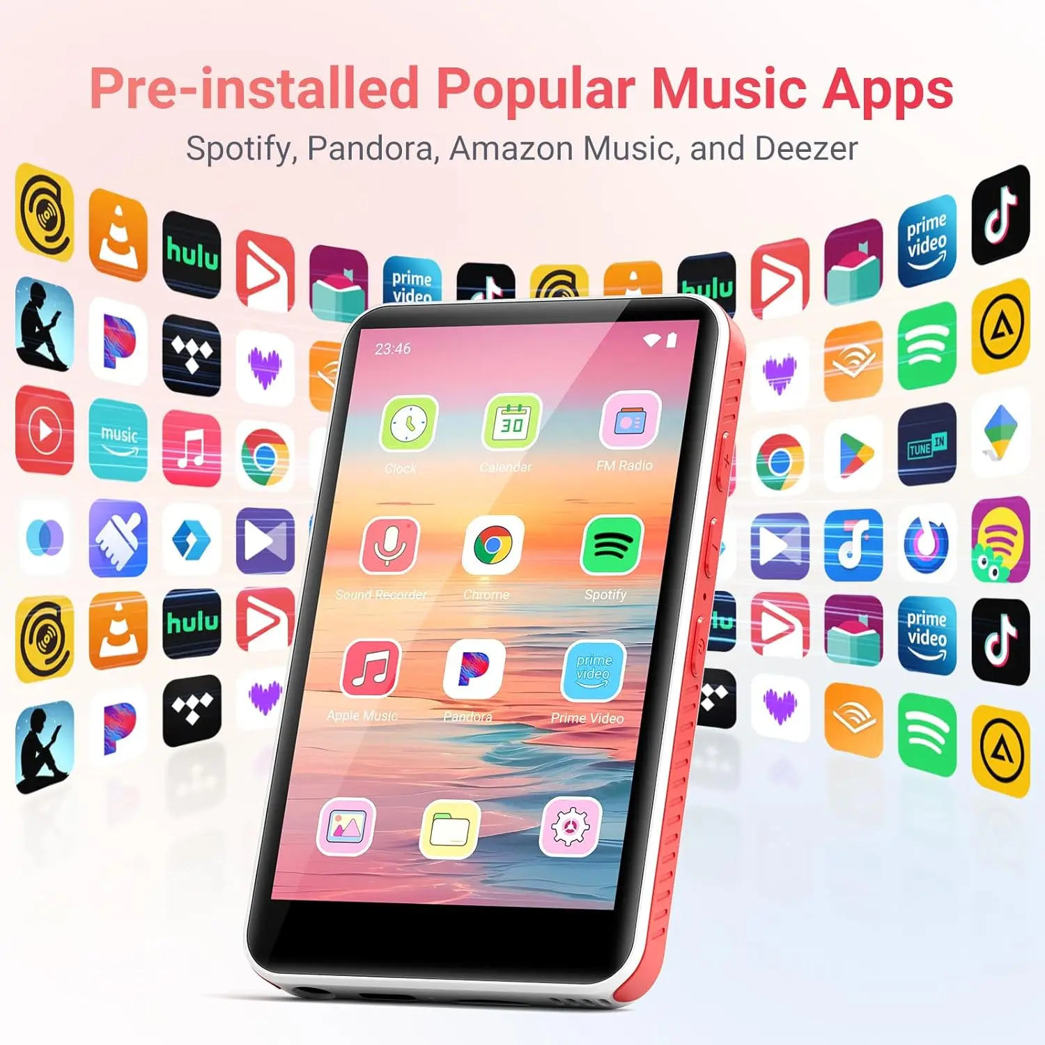 64GB/192GB MP3 Player with Bluetooth and WiFi, Android 13.0, 4.0