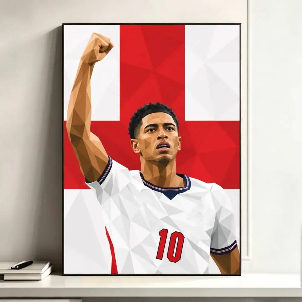 J-Jude B-Bellingham Football  Poster Waterproof Wall Art Sticker For Bar Living Room Vintage Decor High Quality Print Gift