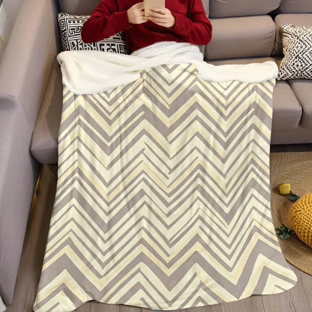 Chevron Zigzag Stripes Flannel Blanket Warm Soft Halloween Christmas All-Season Couch Decorative Cozy Warm Gift