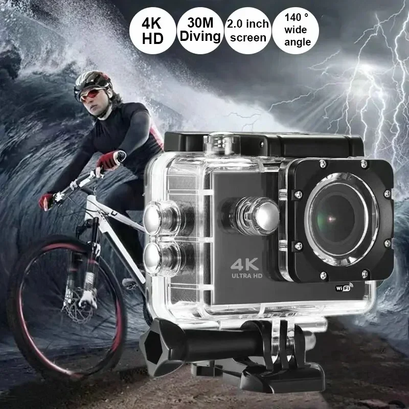 Casco impermeabile registrazione Video 4K Action Camera Camera fotocamere sportive Outdoor Mini Cam 1080P/30FPS WiFi 2.0 "170D subacqueo