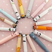 Paquete de 10 bolígrafos borrables con diseños aleatorios, tinta azul, bolígrafos borrables con diseño de oso, bolígrafos de gel borrables con diseño de animales, bolígrafos borrables con temática de dibujos animados para estudiantes, bolígrafos borrables térmicos, artículos de papelería con escritura suave