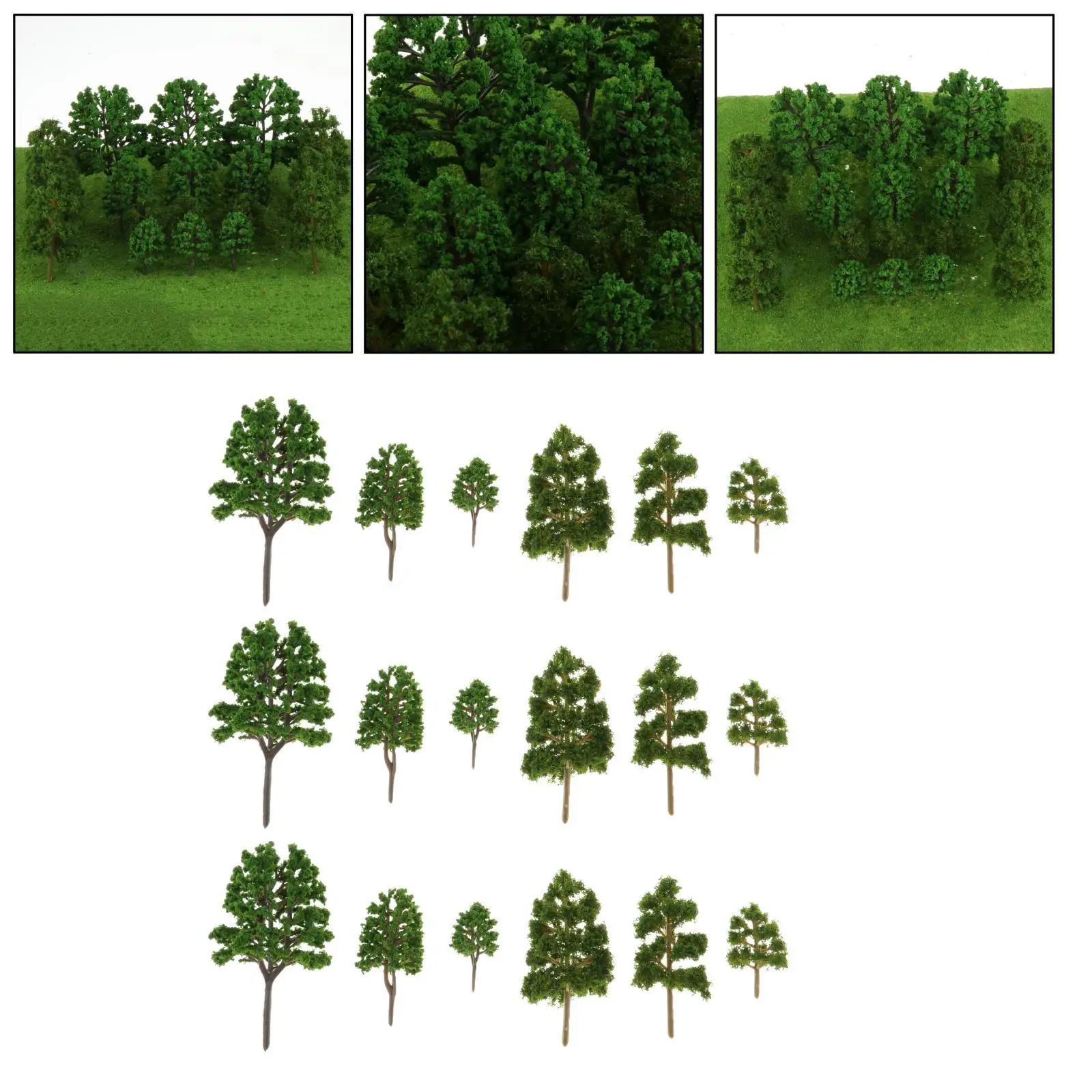 18pcs/Pack Railway Trees Scenery Model Tree Miniature Garden Landscape