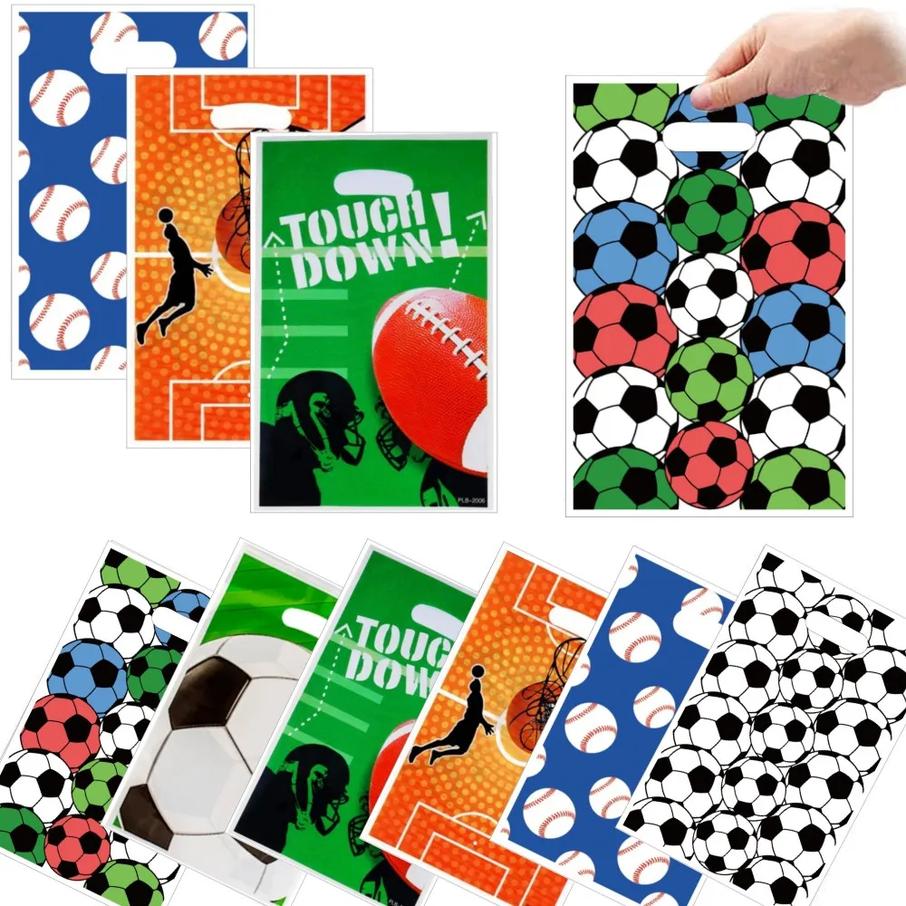 Sports Theme Gift Bag Party Decoration Football Soccer Basketball Party Candy Bag Baby Shower Kids Birthday Party Favor Supplies