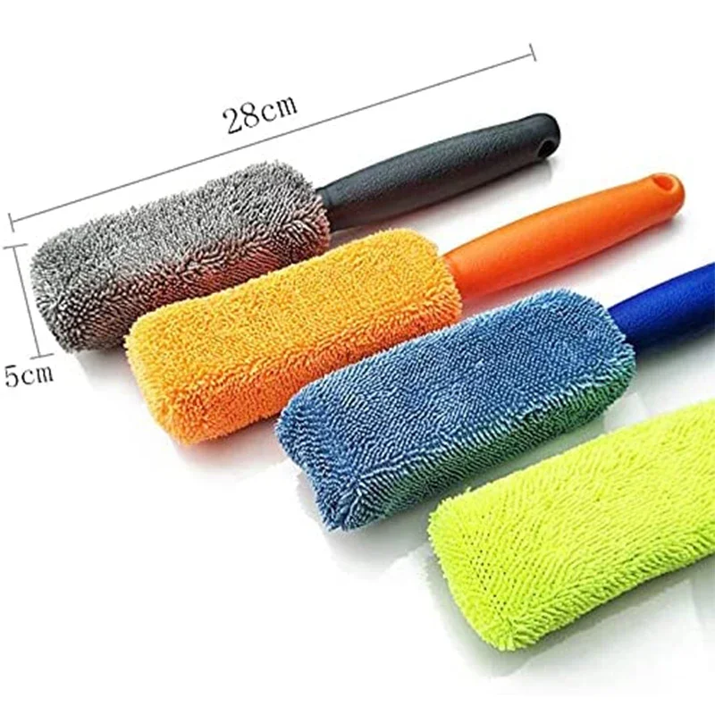 New Car Wash Detailing Car Cleaning Brush Microfiber Wheel Rim Brush For  Trunk Motorcycle Auto Detailing Brush Car accessories