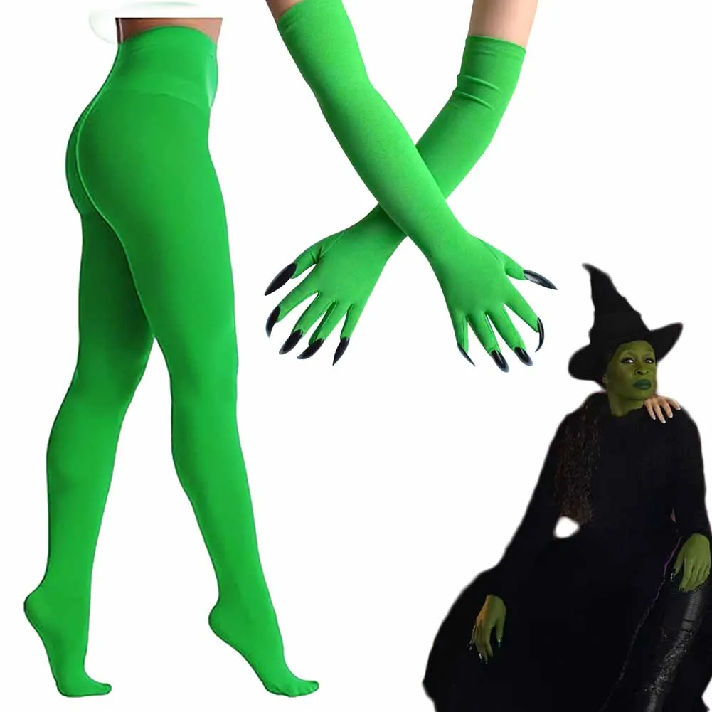 

Фильм ‎ Wicked Elphaba, зеленые чулки для косплея, перчатки, аксессуары для костюмов, женские наряды для ролевых игр на Хэллоуин, реквизит, карнавальная вечеринка