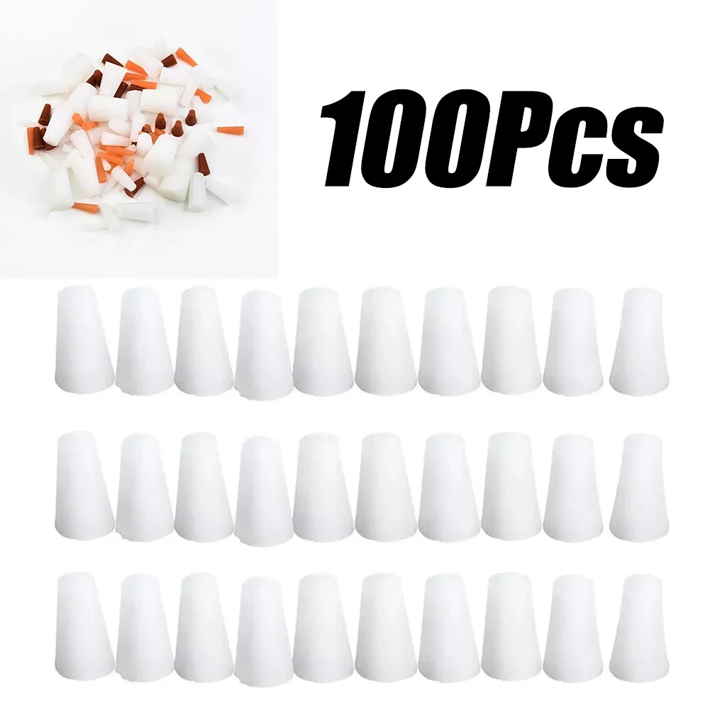 100PcS High Temp Masking Plugs Coating Silicone Cone Plugs Assortment 13X17X25mm Silicone Cone Plugs White Practical Maintenance