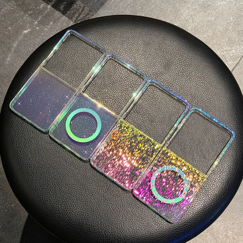 Brand-new Fashion Glitter Plated Magnetic Mobile Phone Case. Suitable for Samsung Galaxy ZFlip 8 7 6 5 4 3 Soft TPU Shell