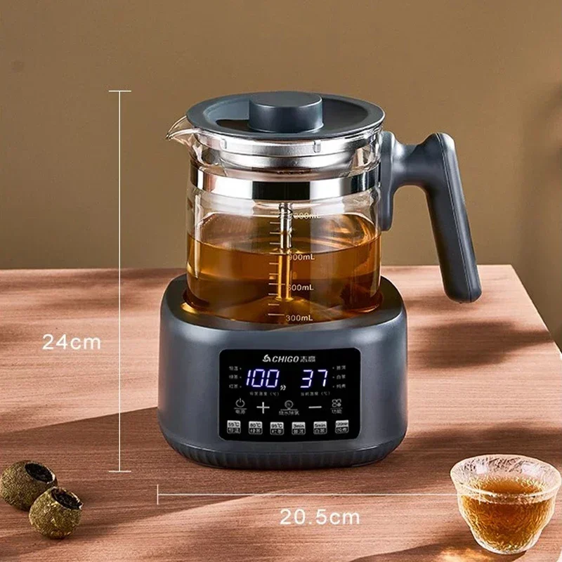 Hervidor eléctrico de vidrio 220V 600W 316, tetera saludable de acero inoxidable de 1,3 L, tetera eléctrica con pulverizador
