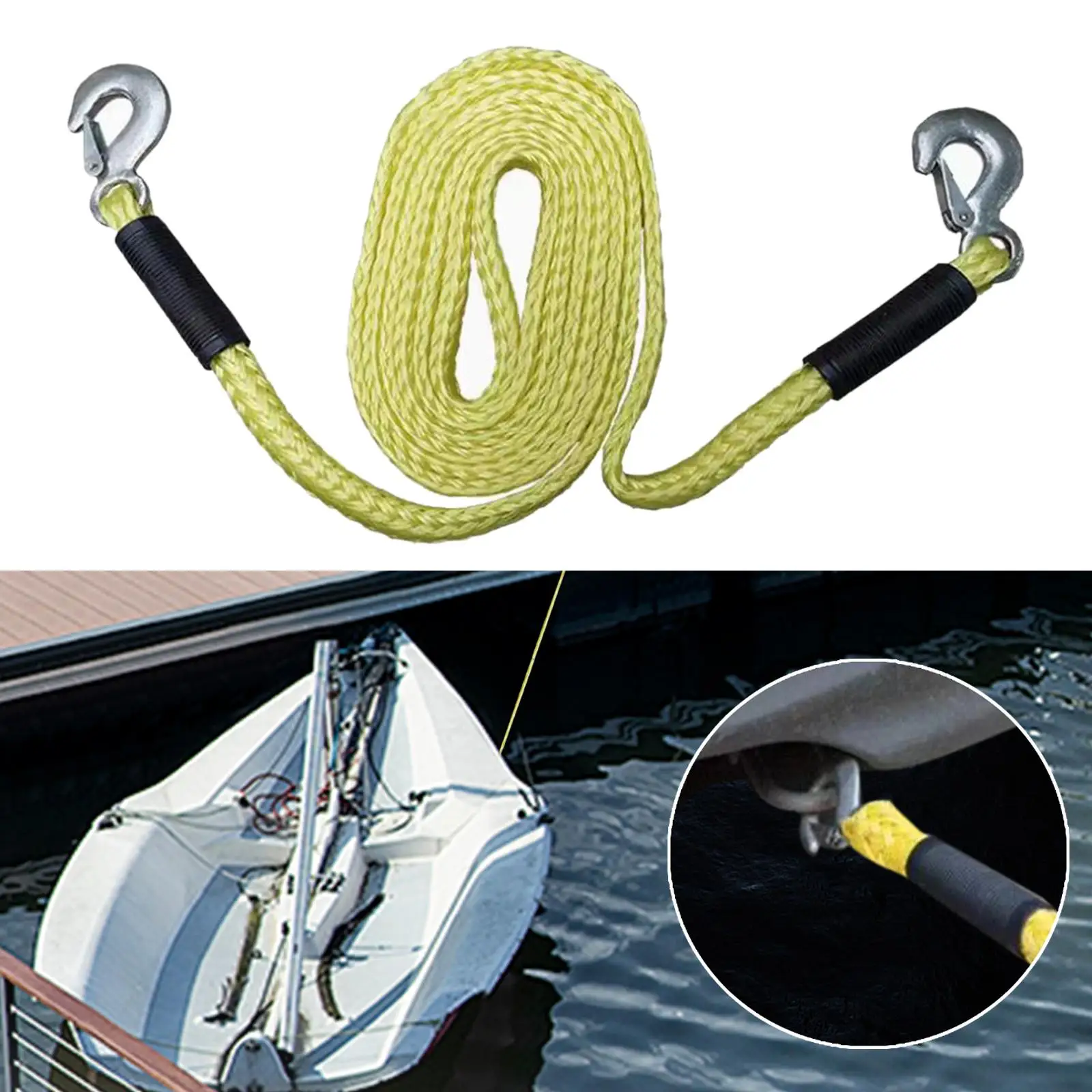 Tow Strap with Hooks ATV Tow Strap for Stump Removal Vehicles Emergency