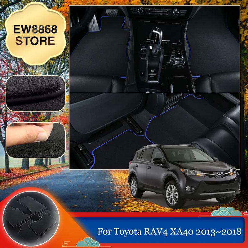 Car Floor Mat For Toyota RAV4 RAV 4 XA40 2013~2018 2014 Foot Cover Liner Carpet Auto Parts Compartment Pad Rug Custom Accessorie