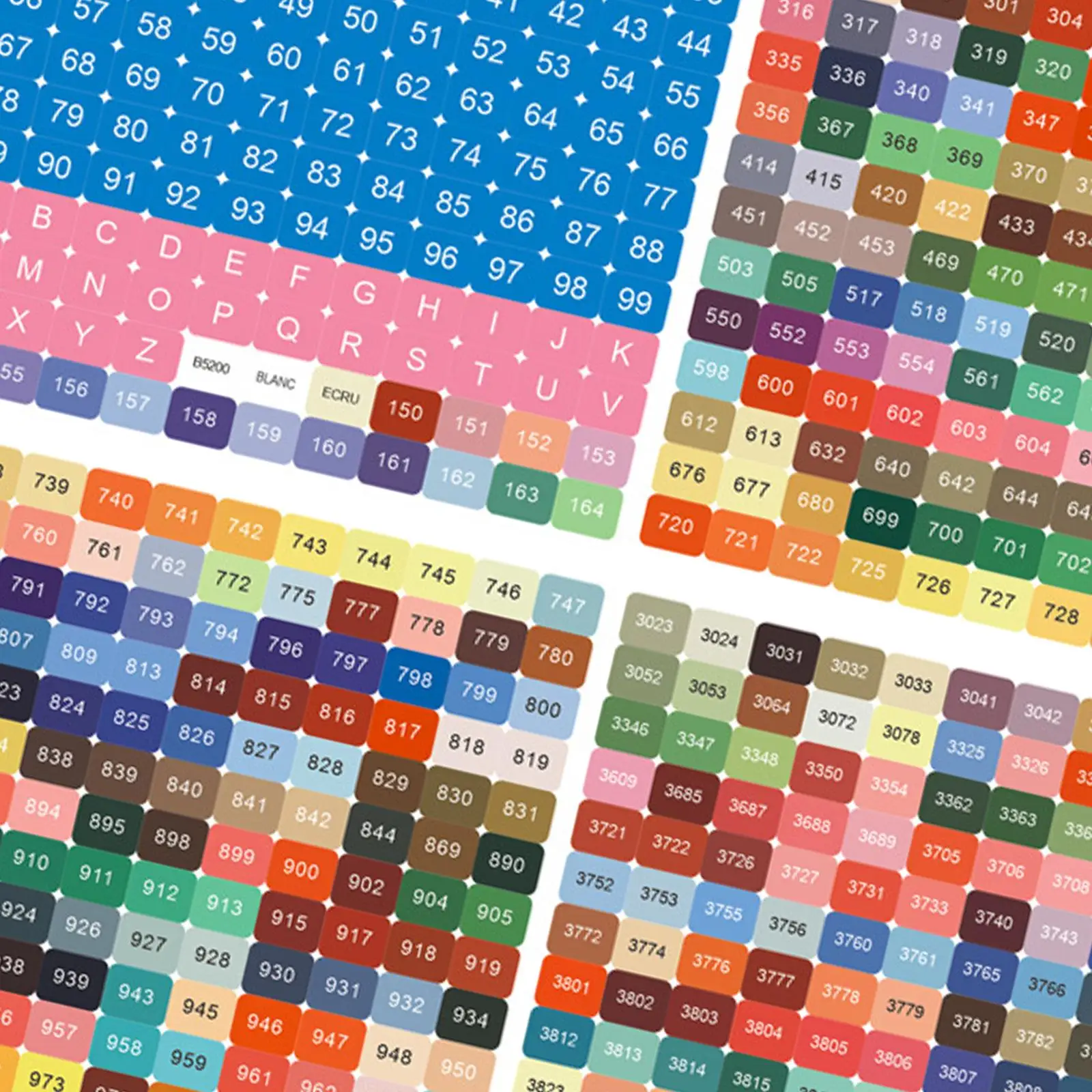 Diamond Painting Color Number Stickers Colorful Label Set Paper Decals for Home Office Supplies
