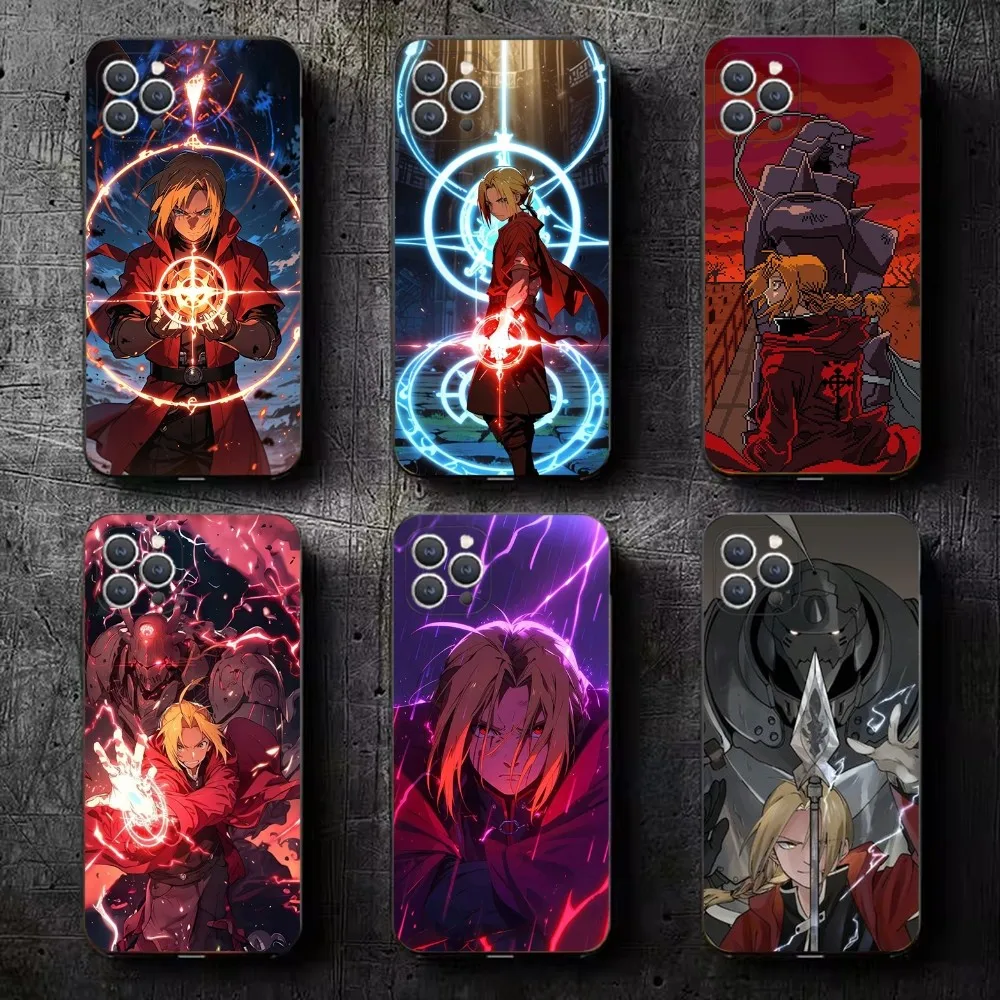 Anime F-Fullmetal alchemist Phone Case For iPhone 16,15,14,13,12,11,Plus,Pro Max,XS,X,XR,SE,Mini,8,7 Soft Silicone Black Cover