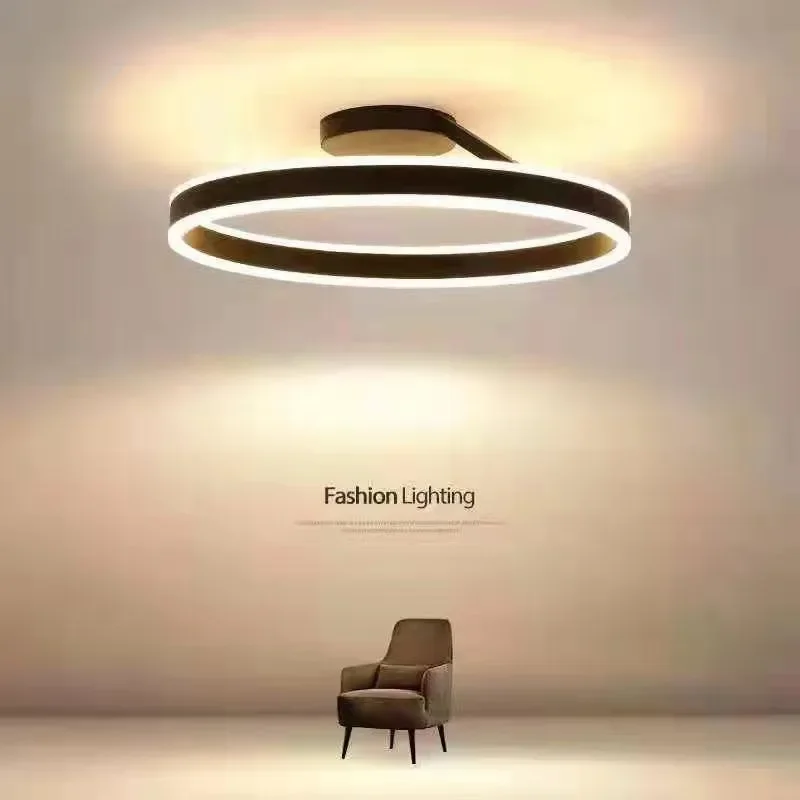 Nordic Ring Ceiling Chandelier Minimalist Dimming for Track Dining Living Room Center Table Bedroom Pendant Light Luster Fixture