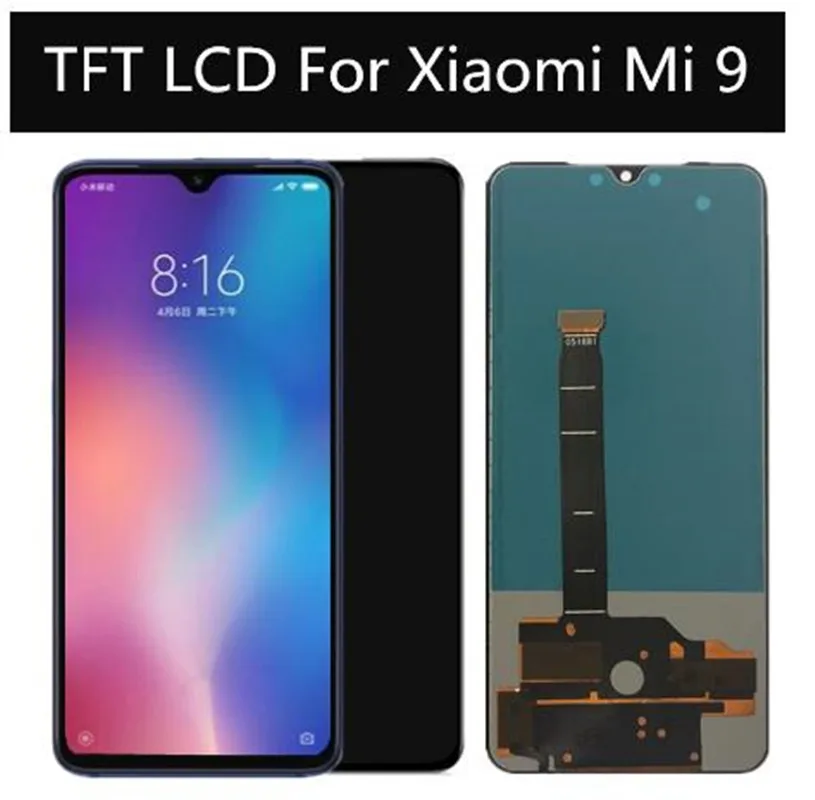 For Xiaomi 9 mobile phone LCD screen, MI 9 LCD screen replacement, for Xiaomi 9 LCD screen Support fingerprint