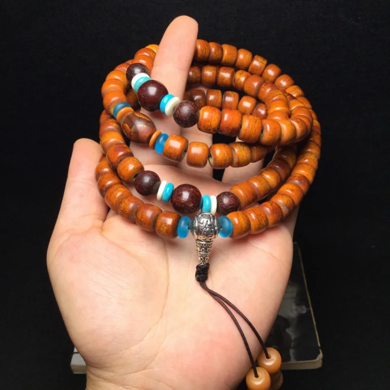Tibetan yak bone Buddha , 108 cylindrical beads, suitable for men, can be worn as a necklace or bracelet, and are considere