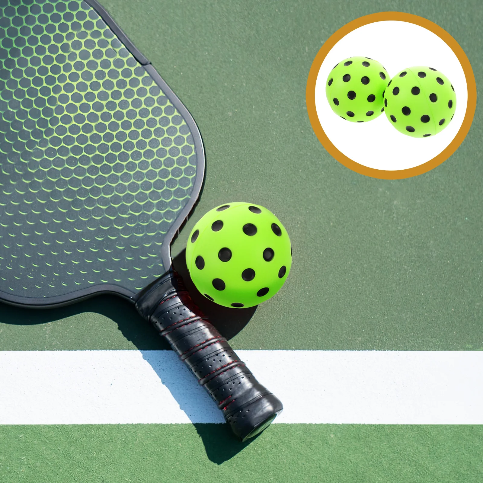 2 szt. Ciche piłki do pickleballa, idealne do ćwiczeń w pomieszczeniach zamkniętych, ciche i bezgłośne, idealne na prezent dla dzieci, do sportów i treningów na świeżym powietrzu, miękka piłka baseballowa.