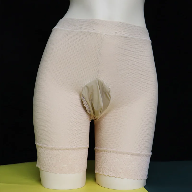 Men Safety Panties Egg Wrapped Side Open Underwear Lace Breathable Mesh Underpants Sissy Lingerie Ultra-Thin See Through Trunks