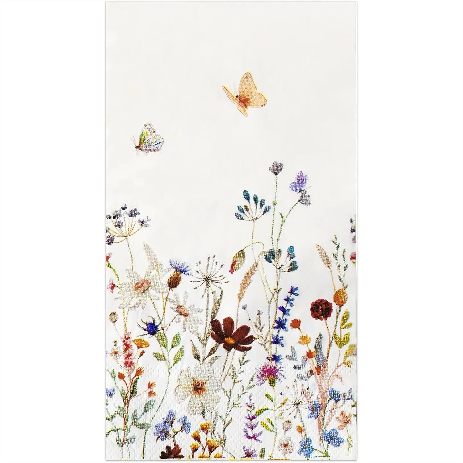 

100 Pack Spring Wildflower Paper Napkins 3 Ply Floral Hand Towels Disposable Decorative for Bathroom Bridal Shower Tea Party