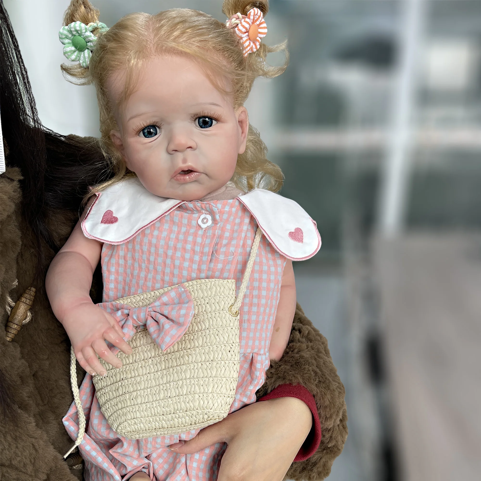 

26 inches Toddler Sandie Reborn doll Handmade Lifelike with Rooted mohair Reborn bebehecha a mano realista