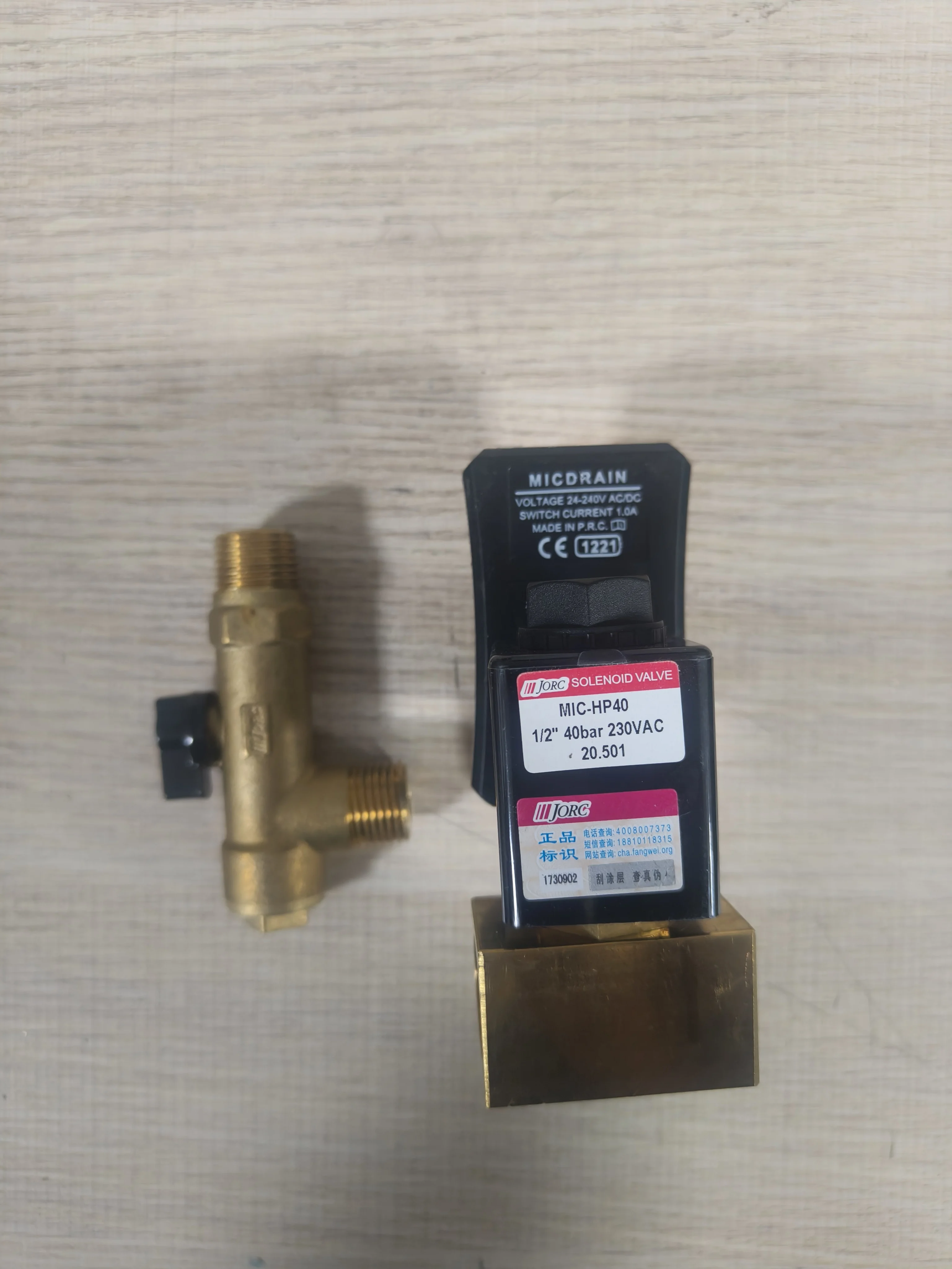 High Pressure MIC-HP40 1/2 Inch 40bar 230VAC JORC Compressor Auto Condensate Drain Timer Solenoid Valve Compact Drain Valve