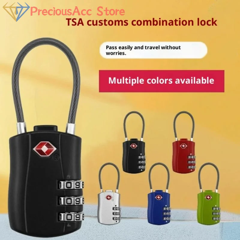 TSA Luggage Lock 3 Digit Resettable Combination Zinc Alloy Padlock for Suitcase Backpack Travel Security Customs Inspection