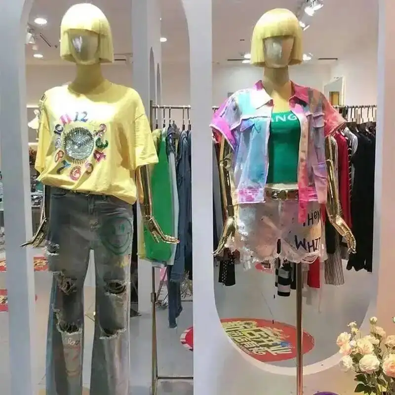

Mannequin Women's High-end Clothing Colorful Store Cloth Cover Female Half-length Mannequin for Window Clothing Display Rack