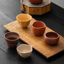 High-end Yixing Purple Clay Teacup Full Handmade Cup Kung Fu Tea Cup Tea Ceremony Accessories Small Cup