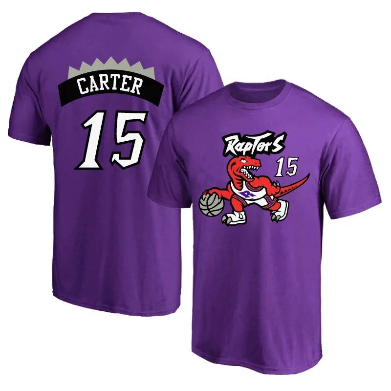 Retro version Toronto No. 15 Vince Carter jersey training jersey 3D crew neck short sleeve T-shirt Basketball sports half sleeve