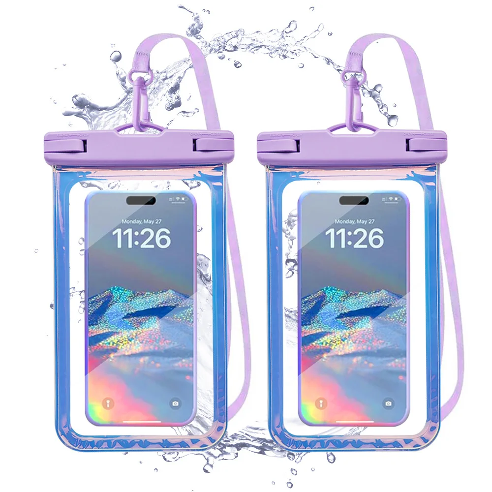 

HAISSKY Laser Outdoor Waterproof Swimming Bags For iPhone 17 16 Pro Max 17 Air 16E 15 Plus Xiaomi Samsung Neckband Lanyard Pouch
