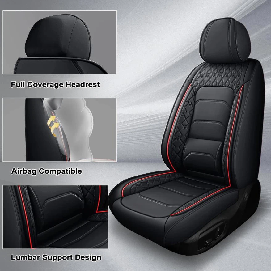 

Universal PU Leather Car 5 Seats Covers Full Set Four Season Universal Auto Interior Accessories for Toyota for Honda