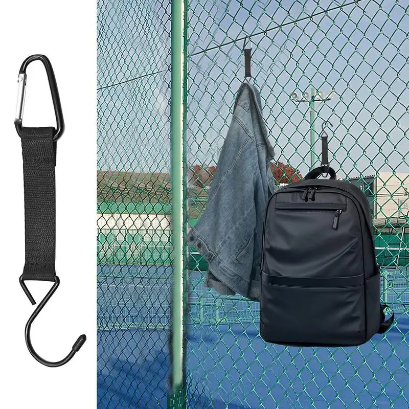 Tennis Fence Hooks Nylon Buckles Metal Hooks Hung Safety Buckles Metal Fence Clips For Baseball Softball Tennis & Camping