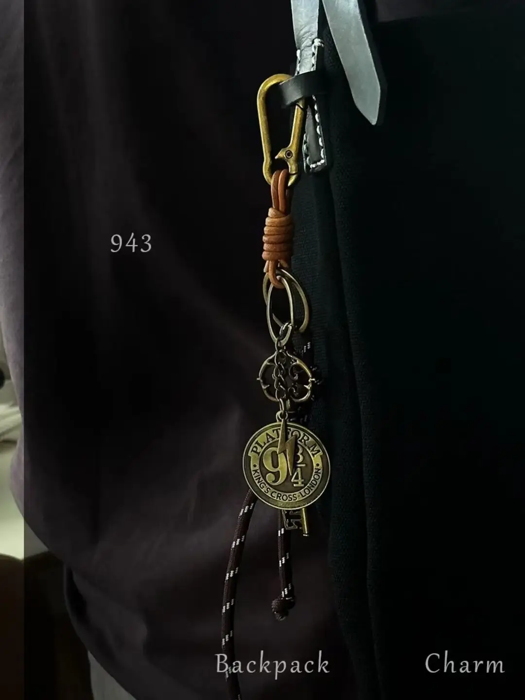 Magic bag pendant combination rope leather retro metal personalized keychain Harry Potter pendant view 6