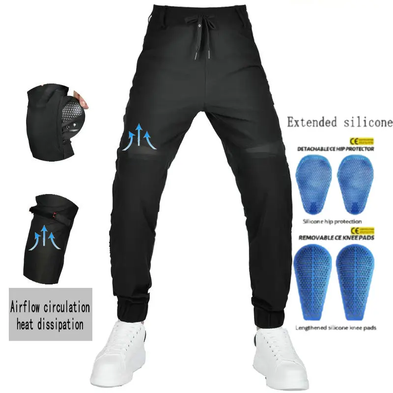 

Motorcycle Summer Super Breathable Riding Trousers High Elasticity Mesh Air Flow Overall Motocross Dissipation Protection Pants
