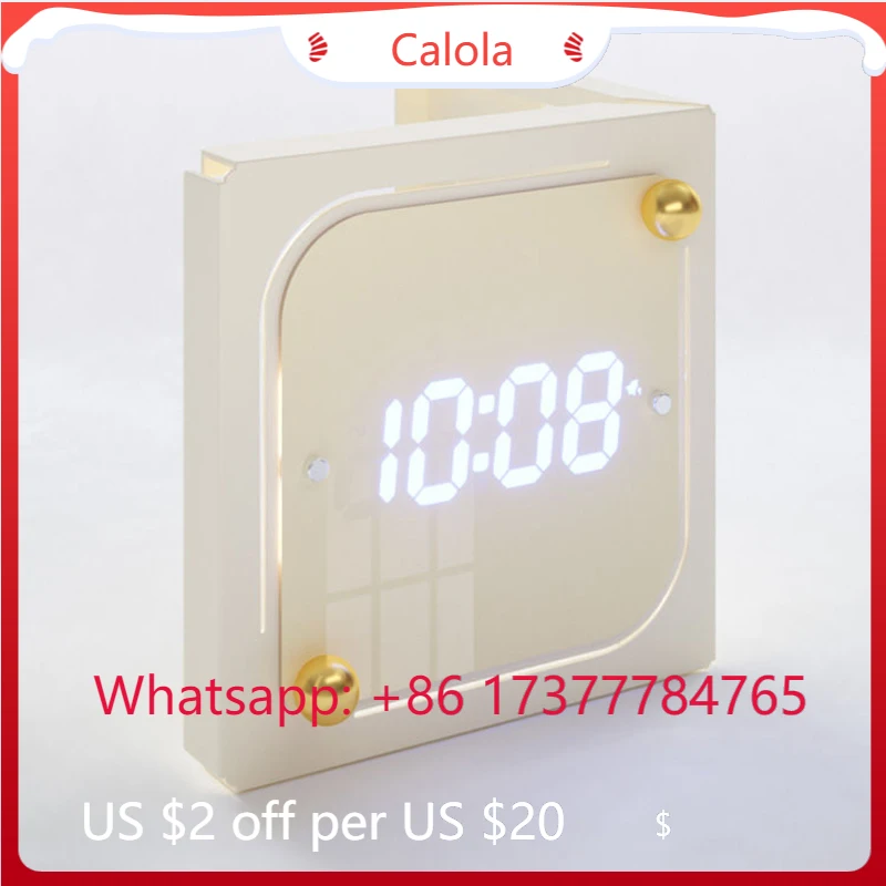 Minimalist LED Digital Quartz Wall Clock Noiseless Luxury Stylish Alarm Clock for Bedroom Living Room Home Decor