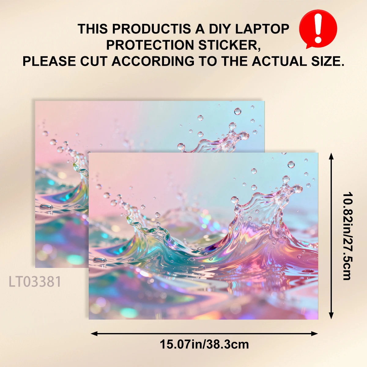 2 Pcs 15.07*10.82 Inches Cute Hand-drawn paintings Laptop Stickers Aesthetic Decals MacBook Tablet PC Waterproof Cute Crafts