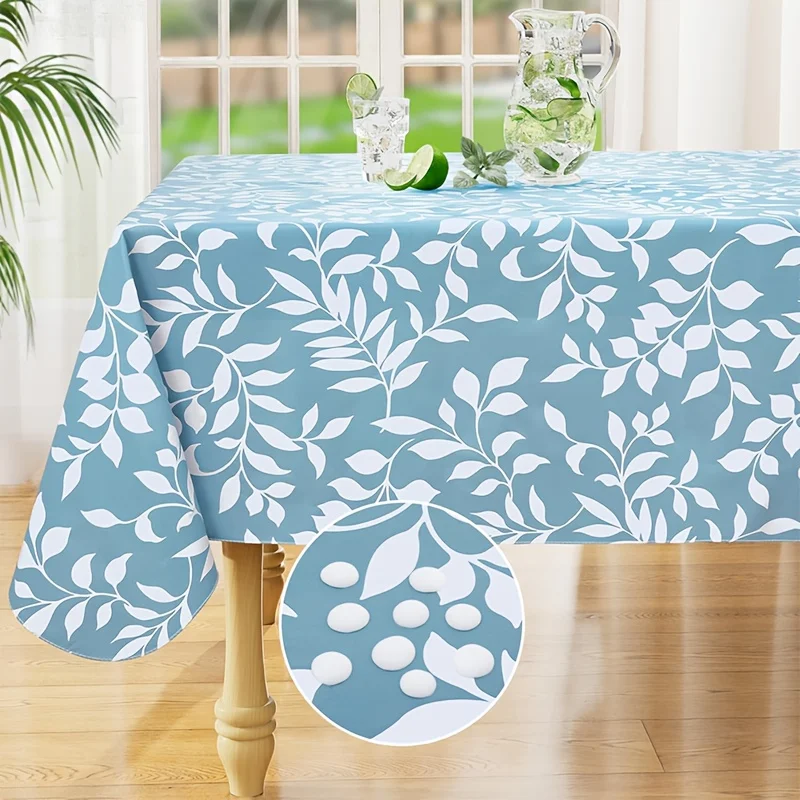 One square blue lucky grass sketch PVC tablecloth - Light and fresh Nordic style tablecloth - Dining tablexzj
