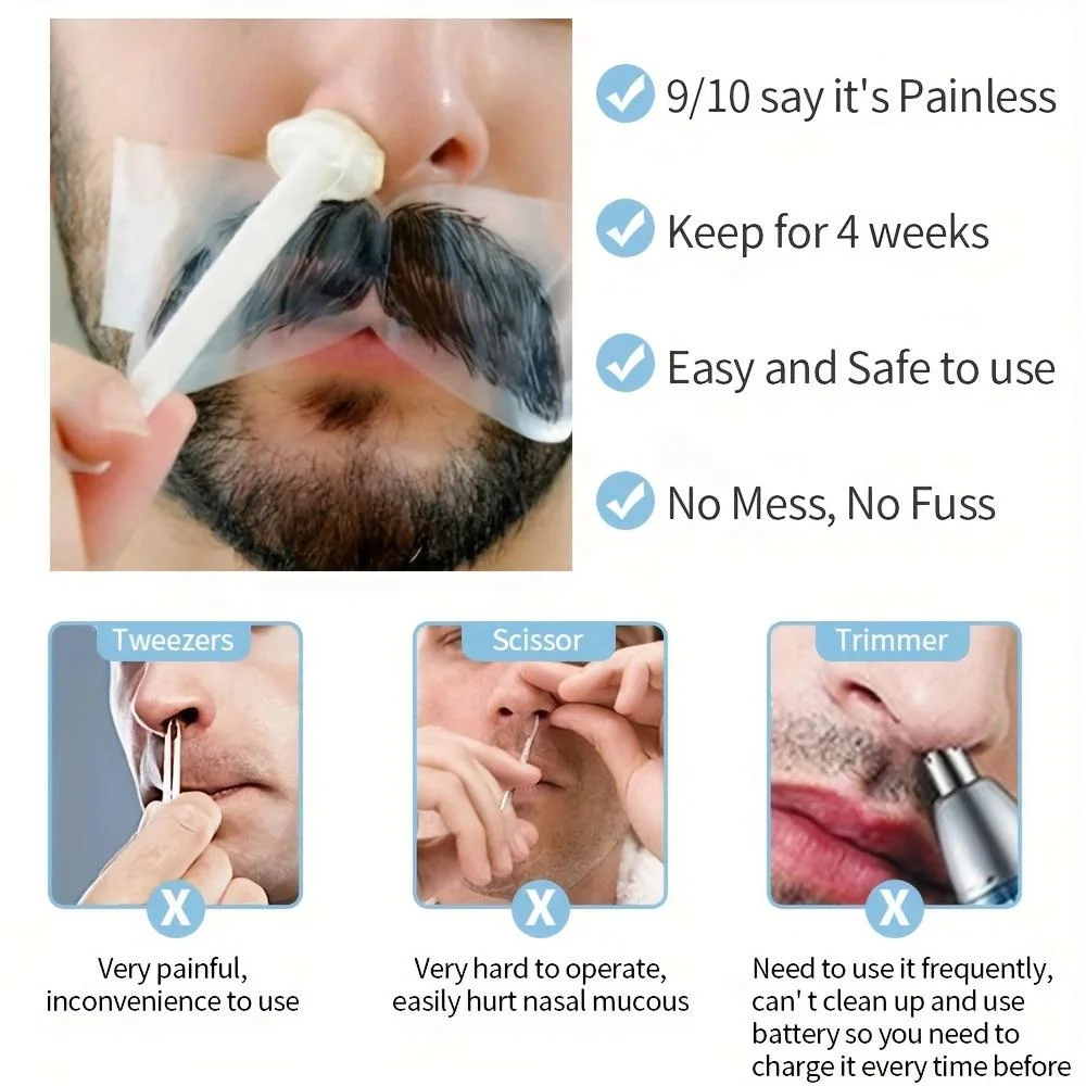 Unisex Disposable Nose Hair Removal Sticks Quick Easy Portable No Residue Nose Hair Removal Applicator