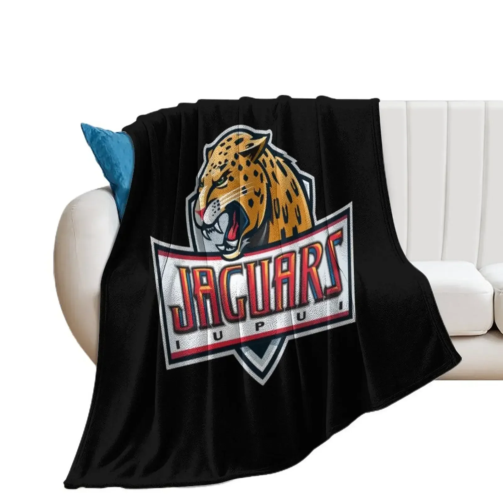 IUPUI Jaguars Throw Blanket Bed linens Thermal Blankets