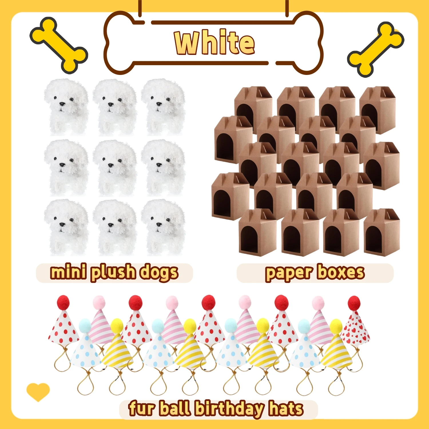 8–48 Set Mini-Plüsch-Welpen-Stoffhunde, adoptieren Sie ein Haustier-Hunde-Set mit Papierboxen, Tiere, Großpackung für Partygeschenke zum Geburtstag, Tiermotiv