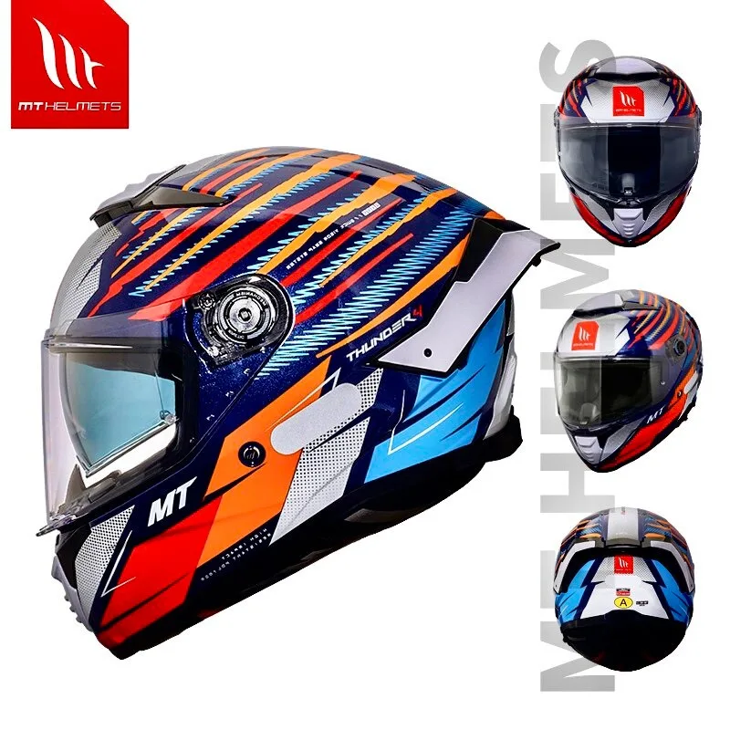 DOT & ECE Approved Motorcycle Helmet Full Face Design with Clear Visor Ventilation System for Street Racing and Touring