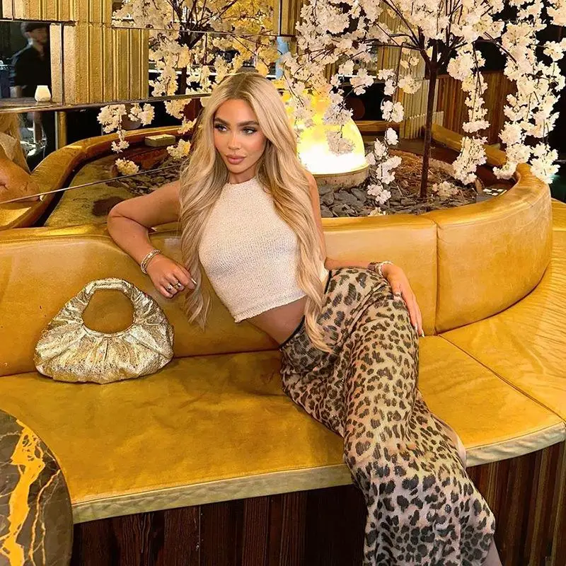 

High Waist Sexy Sle Women's Long Skirt Hip Bag Polyester Fiber Full Body Coverage Animal Patterned Autumn Collection