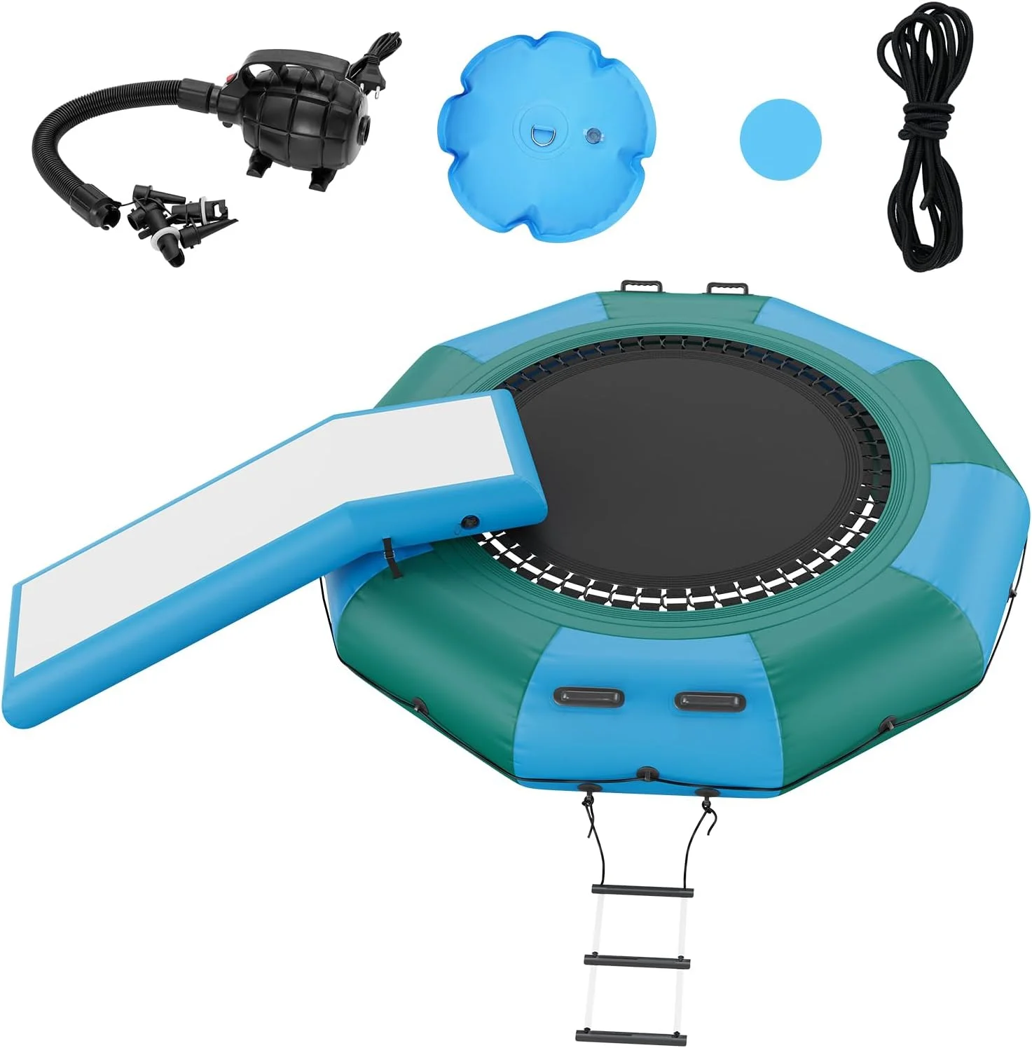 Custom Inflatable Floating Trampoline Island Inflatable Water Park  Inflatable Water Jumping Trampoline Park with Slide