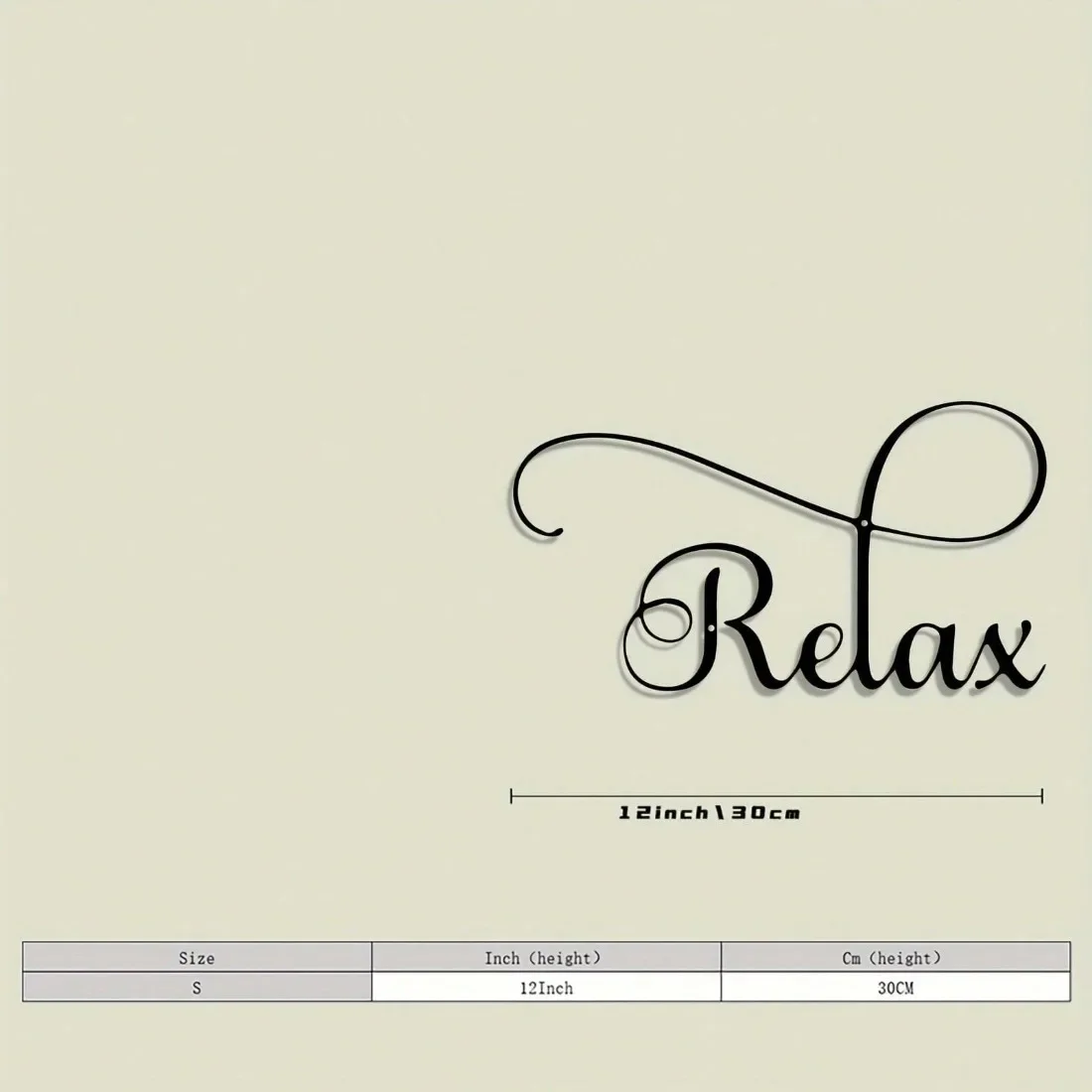 CIFBUY Relax Script Metal Wall Sign Black Cursive Word Wall Decor Living Room Wall Hanging Art
