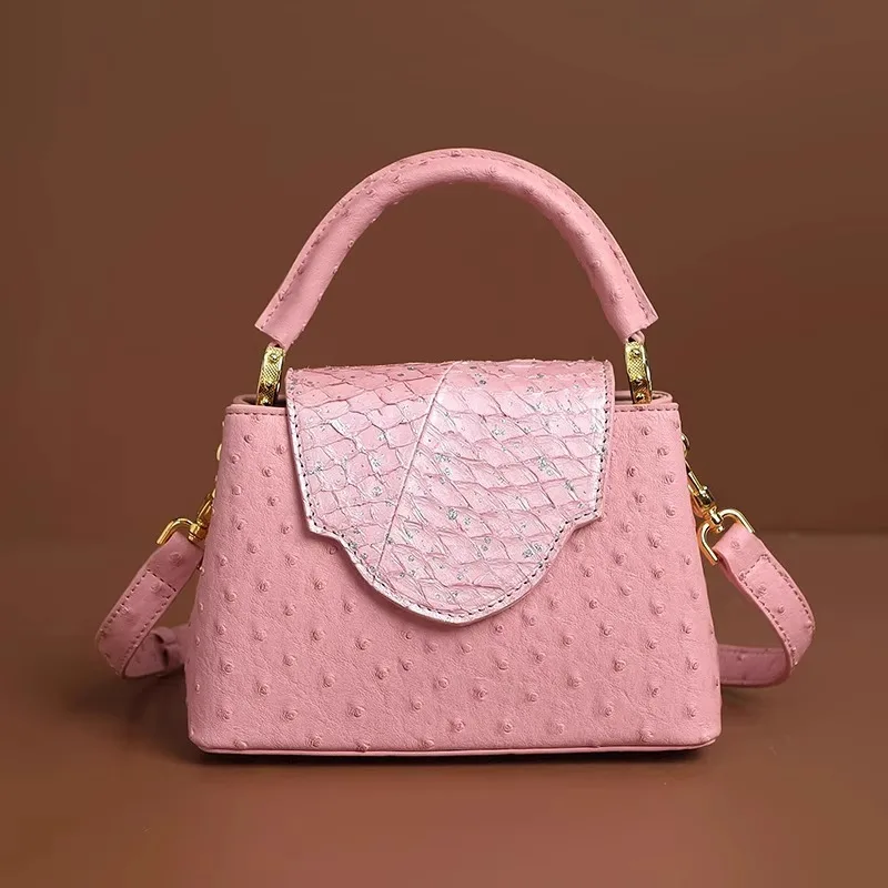 

Элитная дизайнерская кожаная сумка с принтом под страуса, на плечо и через плечо, для женщин (Sac À Main Femme)