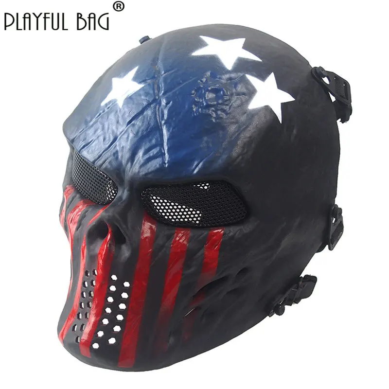 Skull Cosplay Mask Tactical Airsoft Paintball Protective Mask Full Face Halloween Cosplay War Game Decoration Riding QG244S