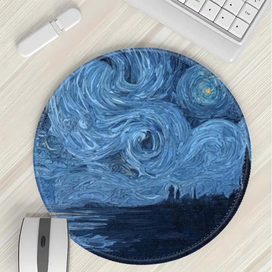 

1pc Mouse Pad Keyboard Mouse Pad Game Console Pad office Pad Computer Laptop Pad Desk accessories Waterproof Van Gogh Starry Cat