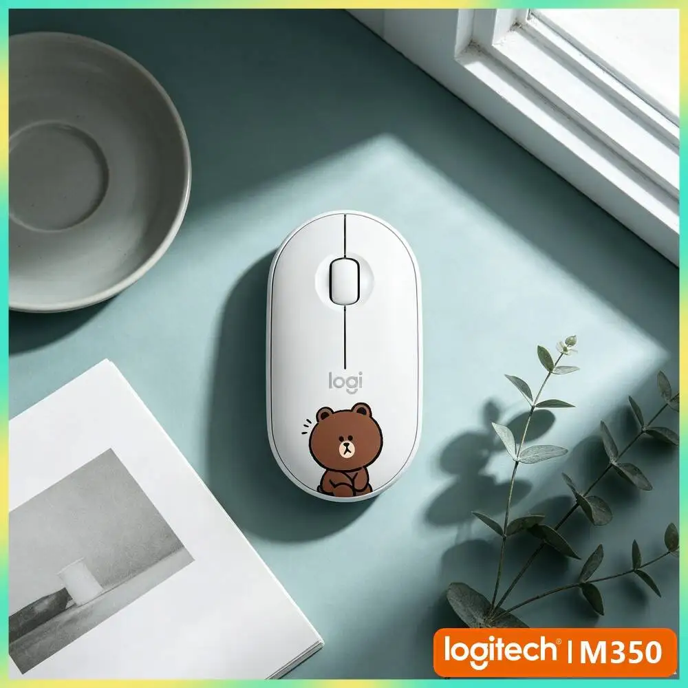 Logitech M350 Pebble Optical Mouse - Minimalist Design, Silent Clicks, 77g Light, USB Storage, Eco-Conscious User’s Pick